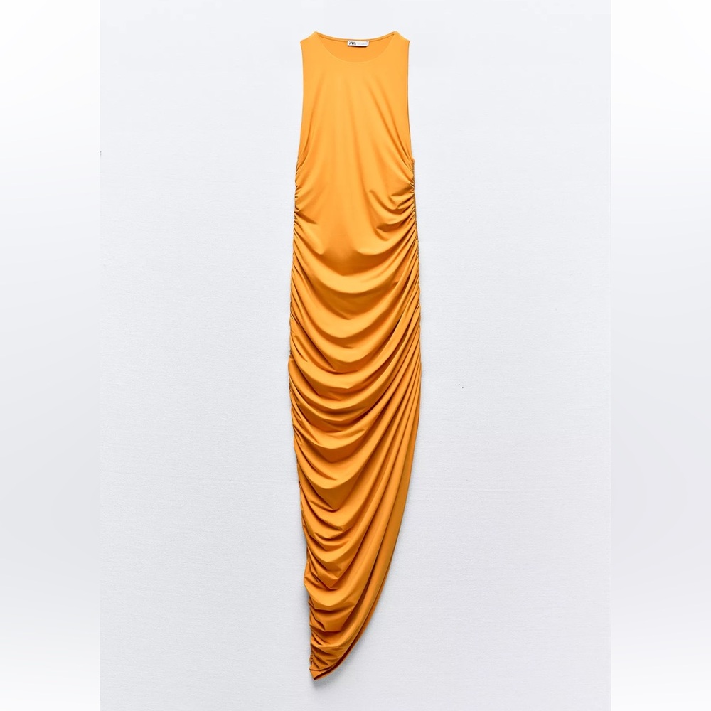 Zara Fitted Draped Polyamide Dress